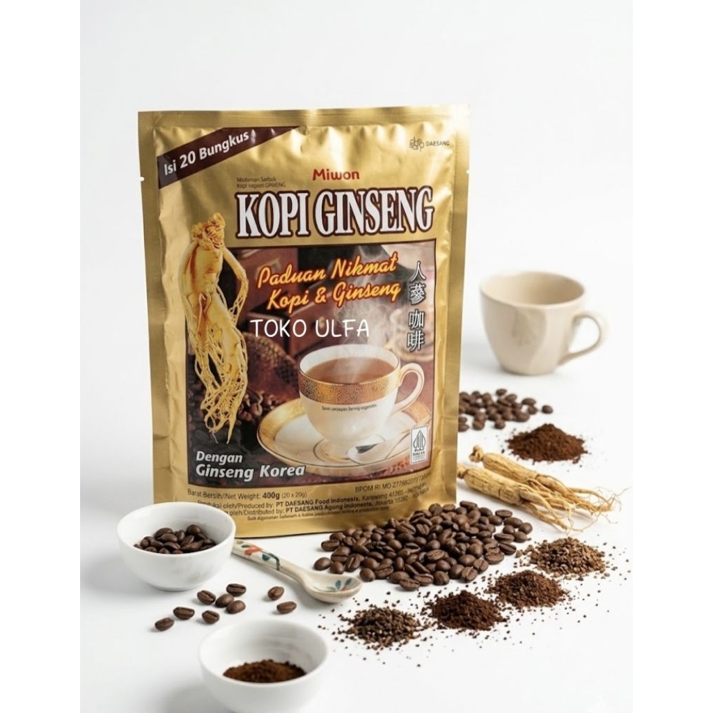 Kopi Ginseng MIWON / Ginseng Miwon / Minuman Serbuk Kopi dan Ginseng Korea (isi 20pcs @20g)