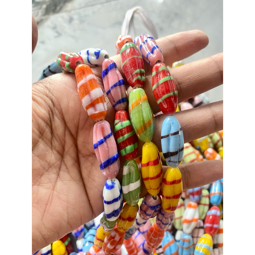 Blimbing oval garis / manik jombang / manik kaca / manik kaca jombang / javabeads