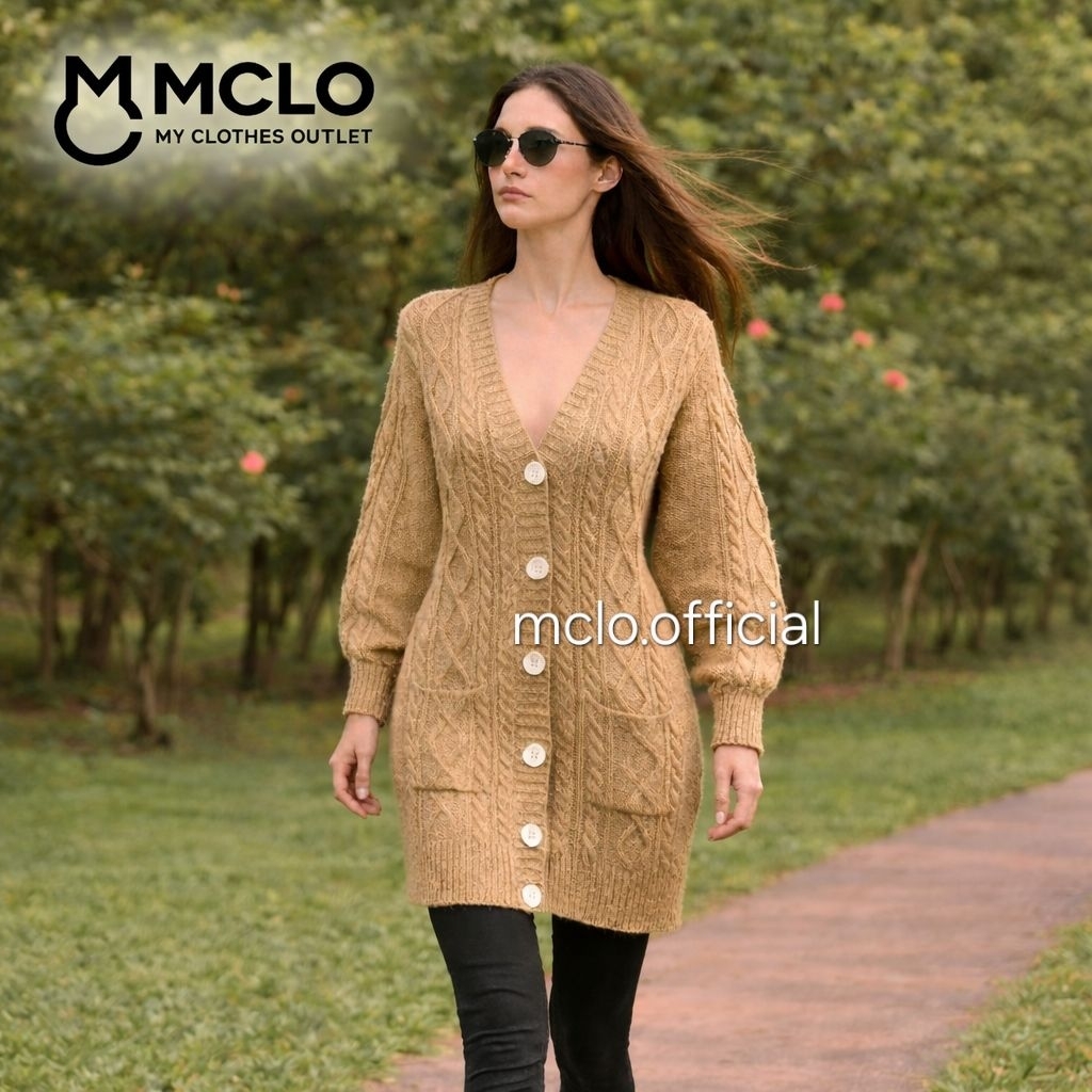 Outer Rajut Panjang Wanita-Cardigan Rajut Tebal (best seller)