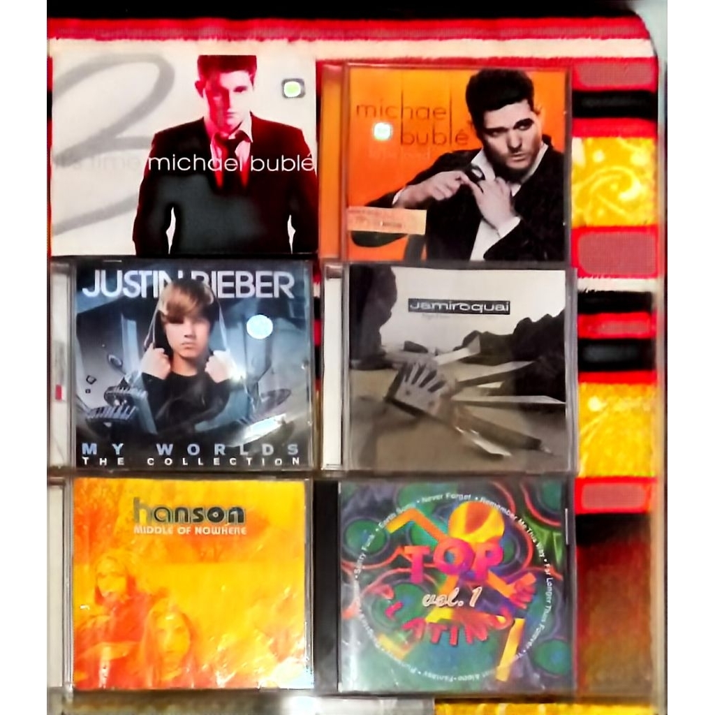 Paket CD Original Bekas Mix Artis (Michael Bublé, Justin Bieber, Jamiroquai, Hanson, Top Hits Vol.1)