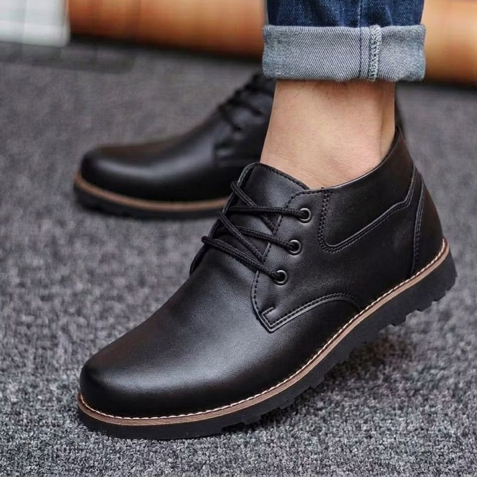 COLE Sepatu Oxford Boot Formal Pria Low Black Casual Kerja