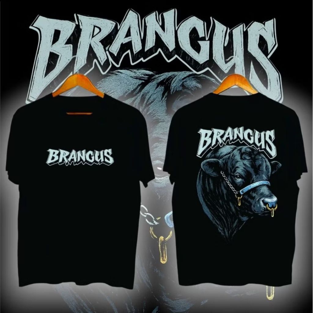 KAOS BRANGUS SAPI MOTIF BIRU MUDA