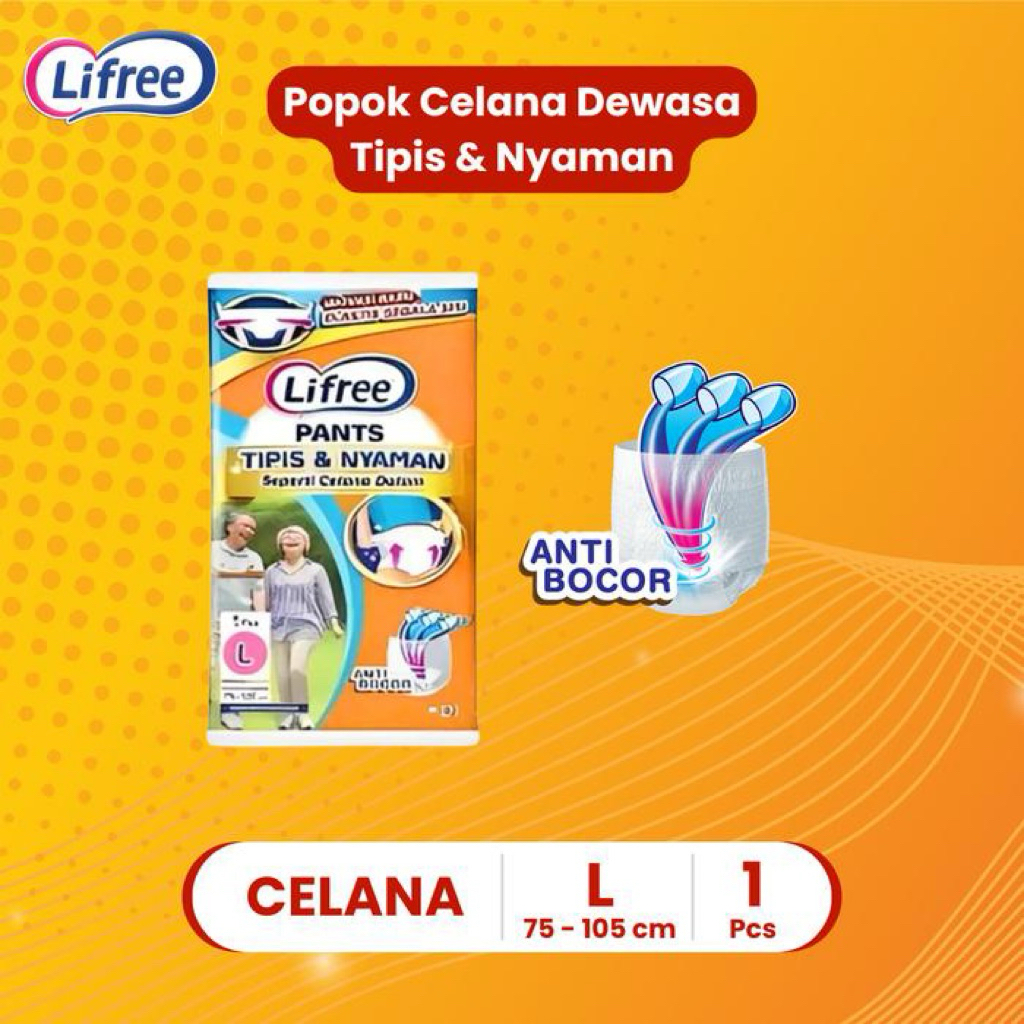 Lifree pampers dewasa satuan M1/L1/XL1