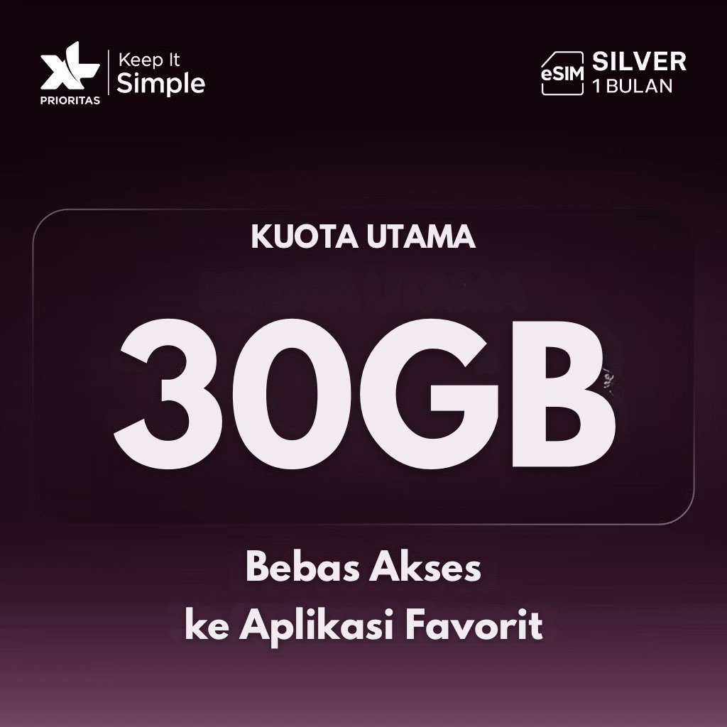 Kartu Perdana XL PRIORITAS Silver 30GB/bln