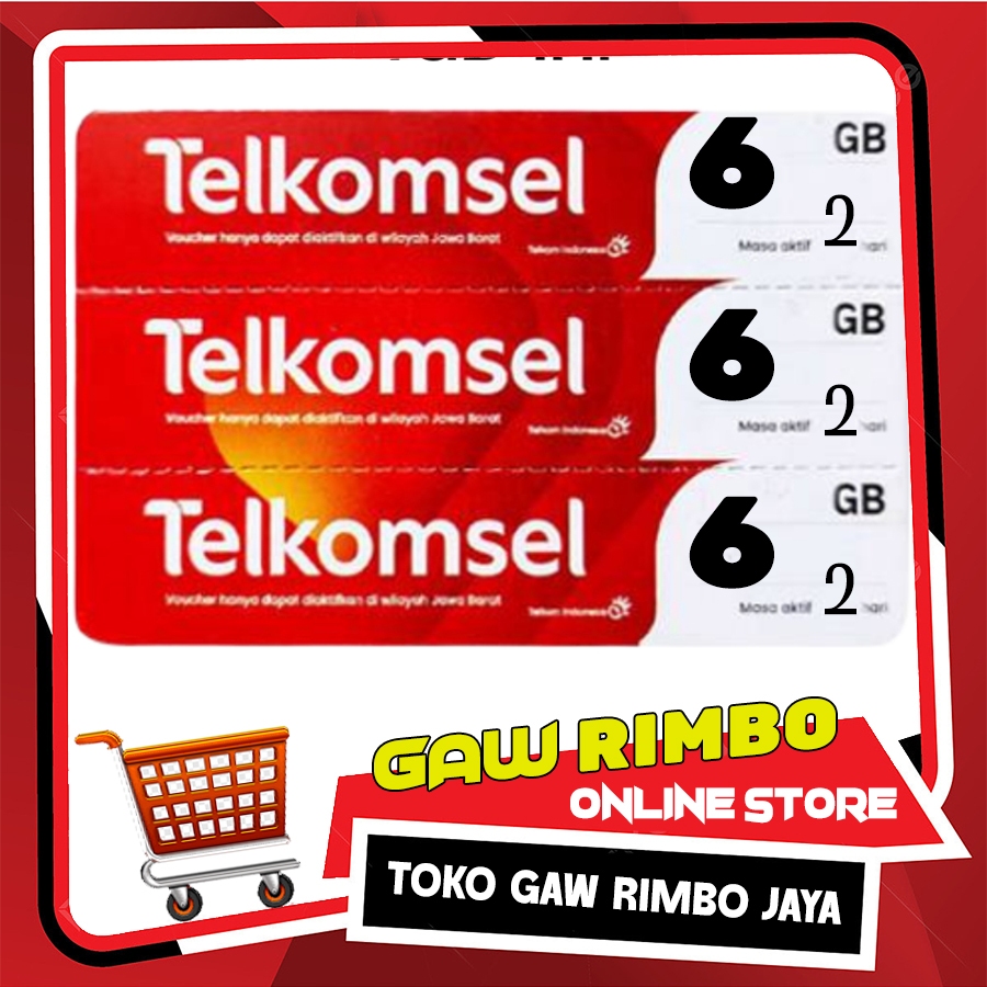 Voucher Internet Paket Data Telkomsel 6GB 2 Hari Sumbagsel