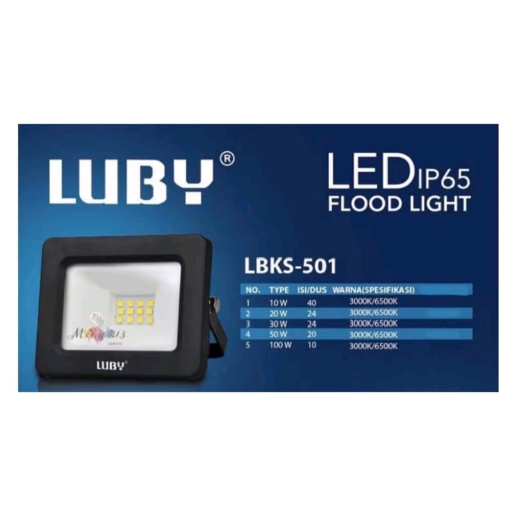 Lampu Led Sorot 100 Watt Cahaya Putih 6500K Luby