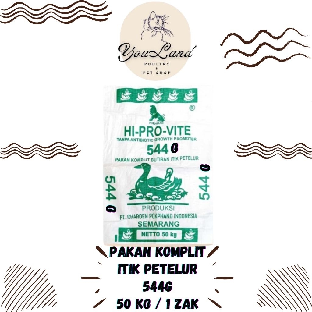 Pakan Bebek Petelur 544-G HI-PRO-VITE 50 kg- Pakan Bebek Komplit 544-G 50 kg