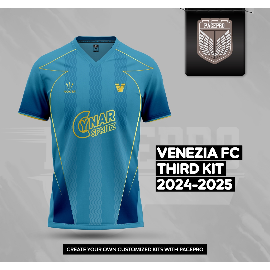 Jersey Bola VENEZIA FC THIRD KIT 2024-2025 PENDEK Free custom nama dan no punggung Full printing
