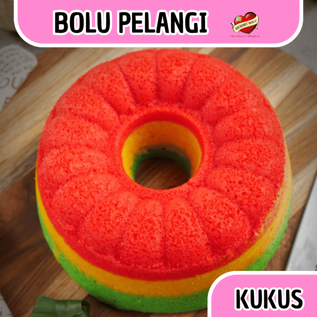 Rainbow Cake Kue Bolu Kukus Pelangi