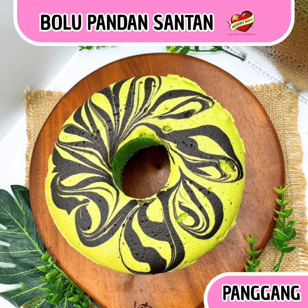 Kue Bolu Pandan Marble / Bolu Pandan Santan / Bolu Pandan Panggang