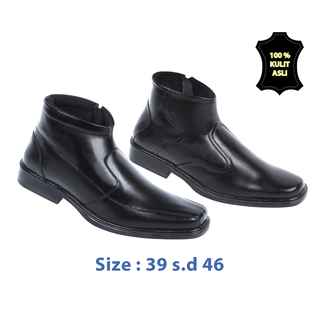 Zeintin - Sepatu Boot Pria Bahan Kulit Sapi Sepatu Kerja Pdh Pdl  Pria Zeintin AJ
