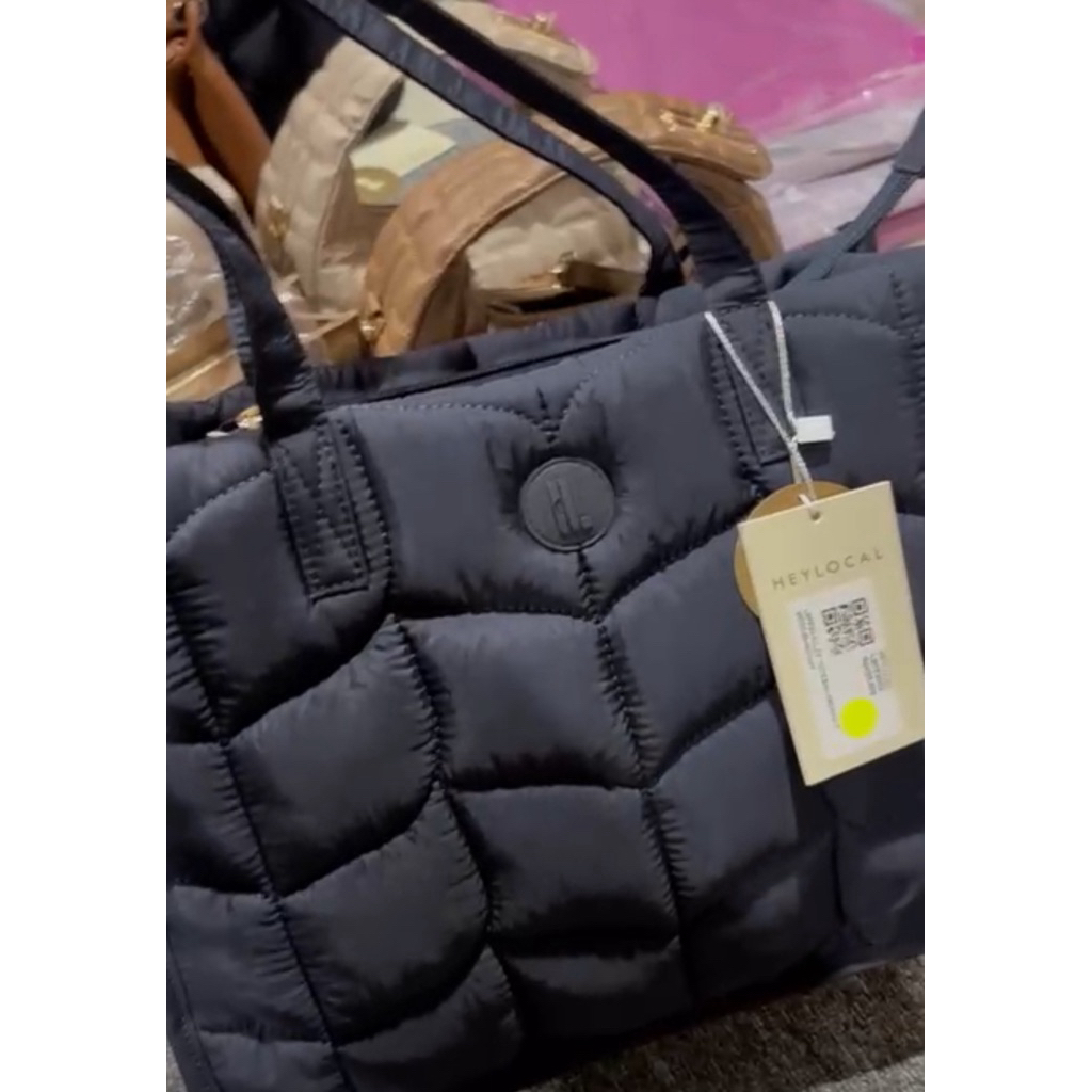 Fluffly Tote Bag Medium Navy Heylocal