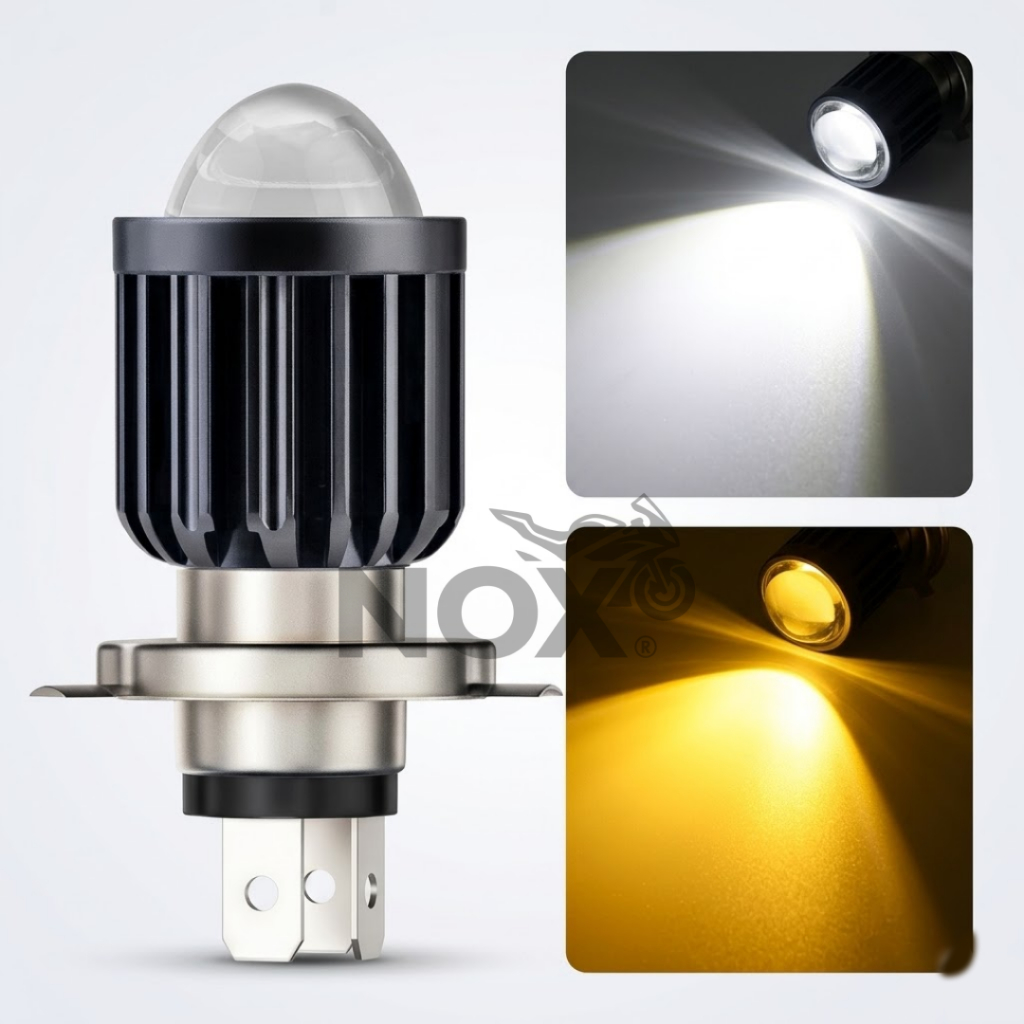 Lampu LED Depan H4 Laser Gun D2 Kaki 3 Soket H4 AC DC Motor Mobil Lampu Utama Vixion CRF Byson KLX N