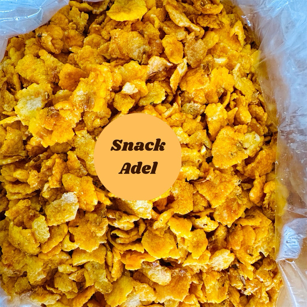 (Berat 500gr ) Emping Jagung Murah Rasa  Pedas Manis /Jagung Geprek Cemilan Murah Emping Jagung Empi