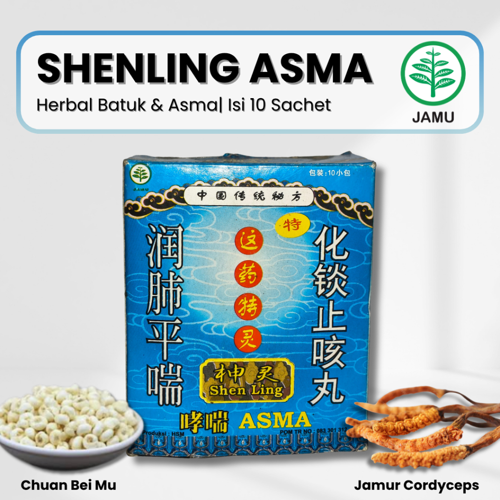 Shen Ling Asma Serbuk Ramuan China Untuk Mengatasi Batuk Dan Sesak Nafas