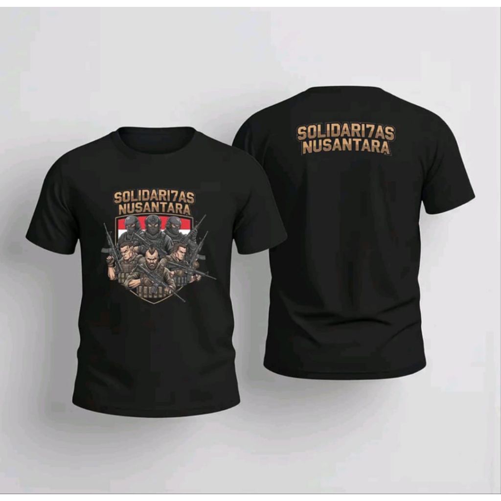 Kaos sablon solidaritas nusantara t-shirts distro unisex katun bahan adem
