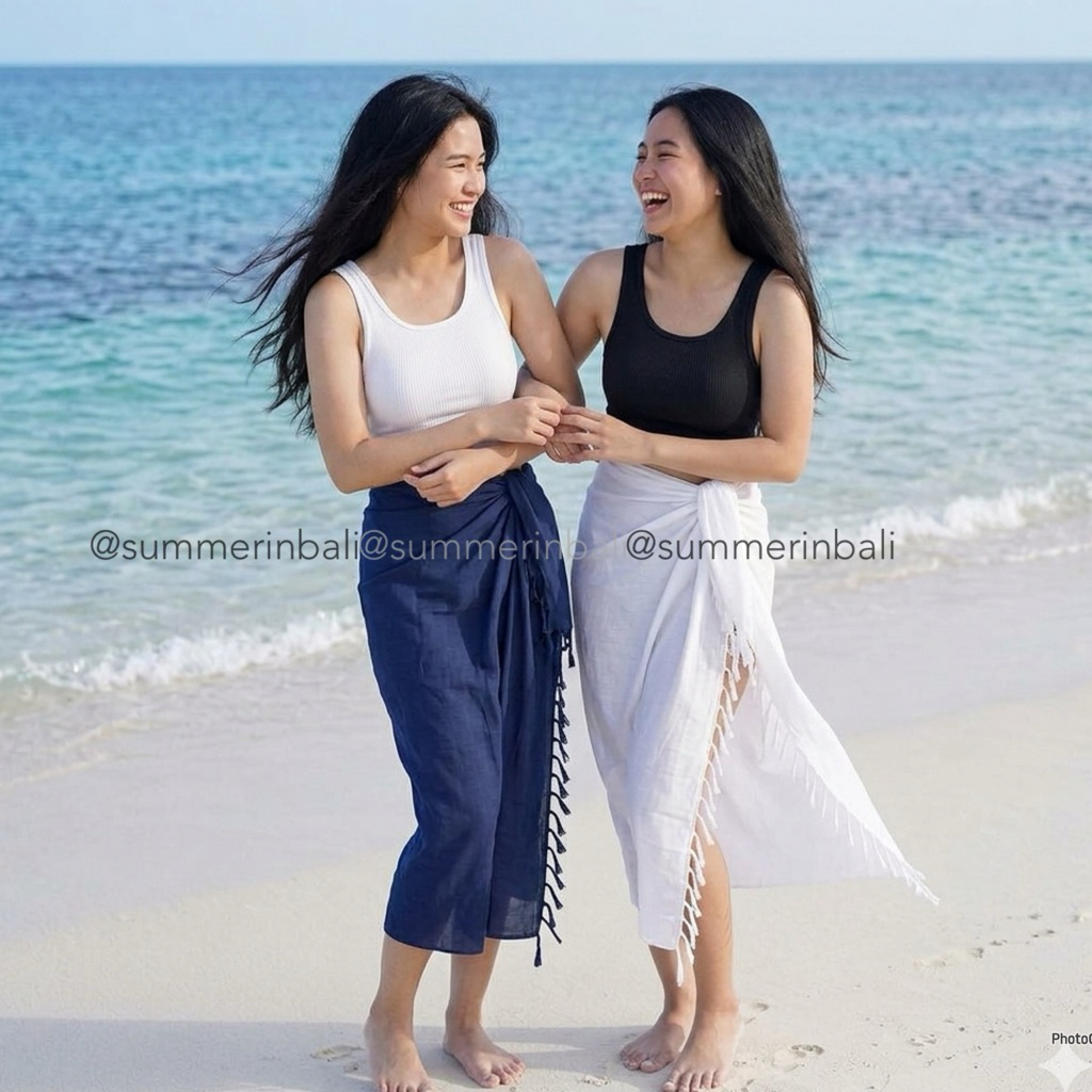 KAIN PANTAI BALI RUMBAI POLOS