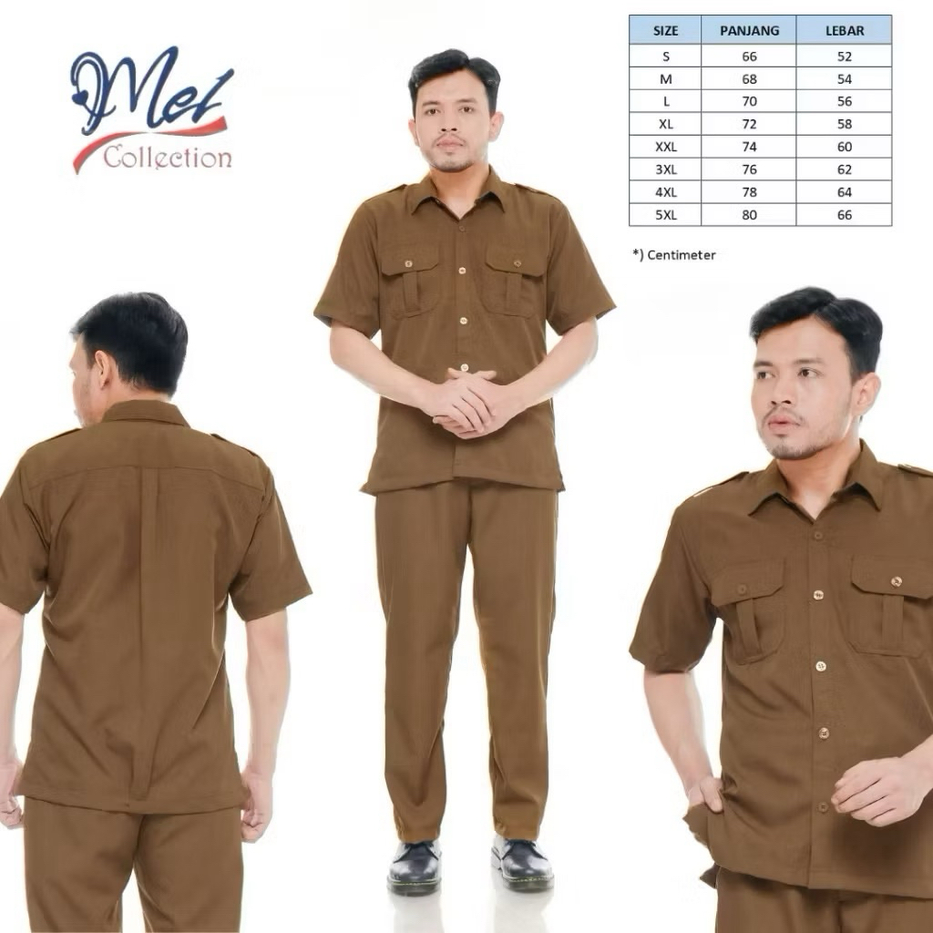 [PREMIUM] Seragam PNS Pemda Pria Khaki Tua Baju ASN Pegawai Negeri/Bahan Semi Wool Adem/Seragam PNS 