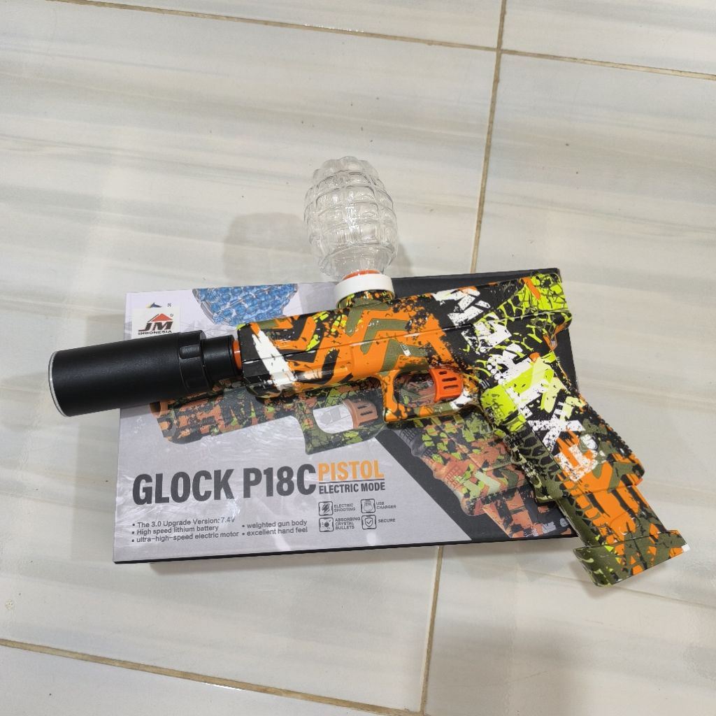 AATOYS Mainan Water Gel Blaster Glock LED