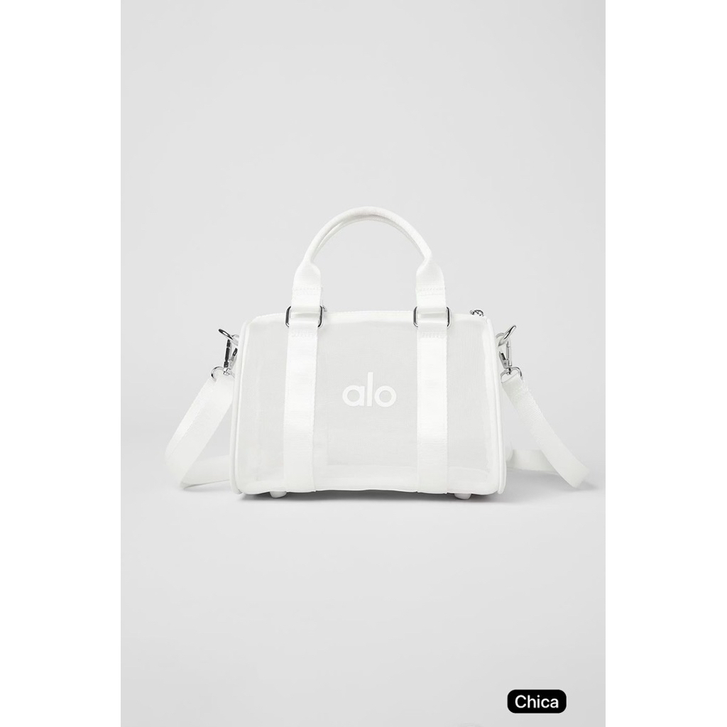 alo yoga white mesh bags mini premium duffle tas wanita tas tangan tas bahu tas sporty