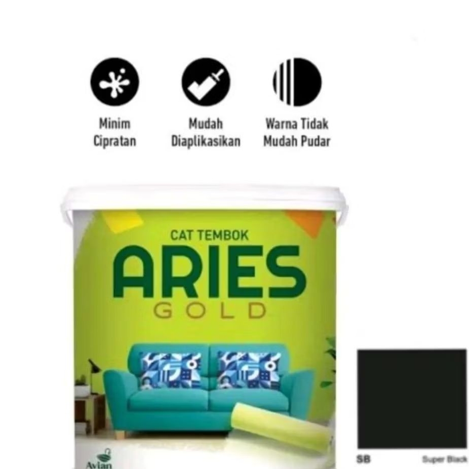 Cat Tembok ARIES GOLD Tinting 170 Warna Avian Avitex Murah Pail Pel Galon Besar 18 20 Kg Putih Hitam