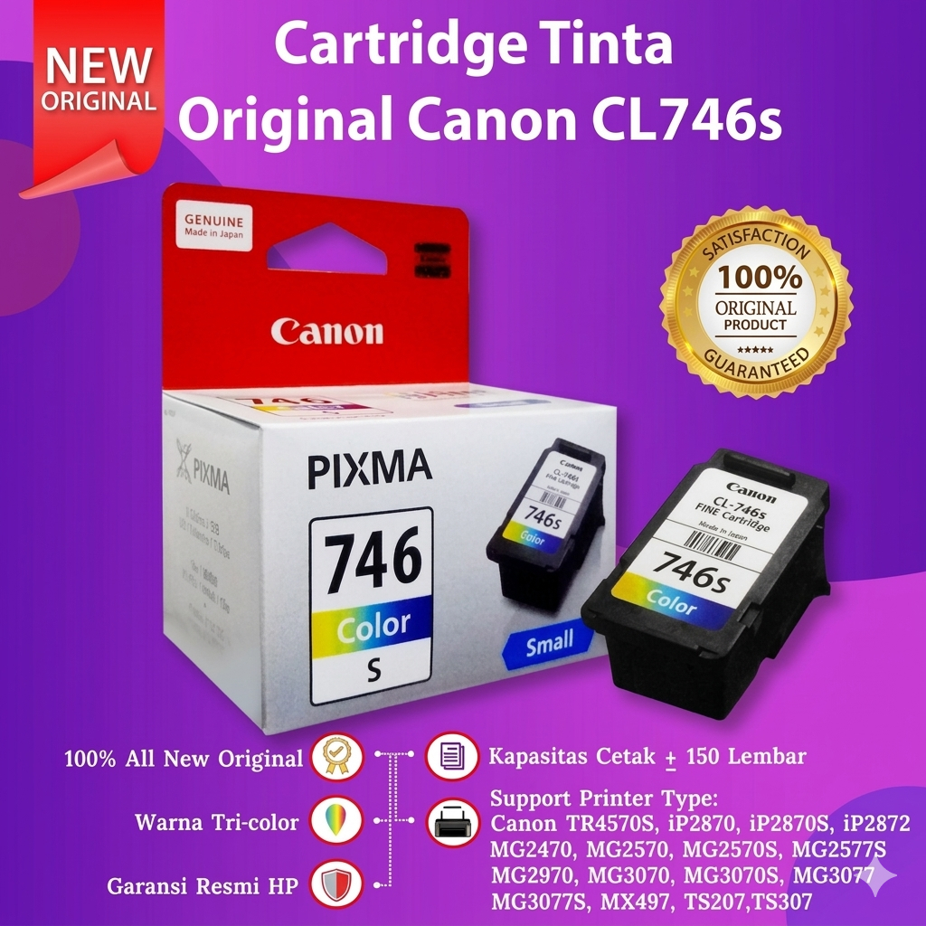 Canon CL-746s CL746 Small 745s Cartridge Tinta MG2570 MX497 TS3170 | Tinta 790 Original G1000 G1010 
