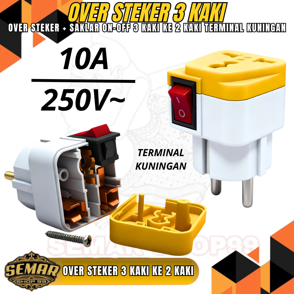 Over Steker Saklar on off Colokan Kaki 3 Serbaguna + Saklar On/Off/Steker Serbaguna + SwitchKUNINGAN