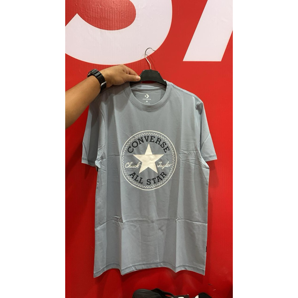 T-Shirt/Kaos Converse Original 100% All Star Chuck Taylor Grey Abu BNWT Unisex Cotton Premium.Produk