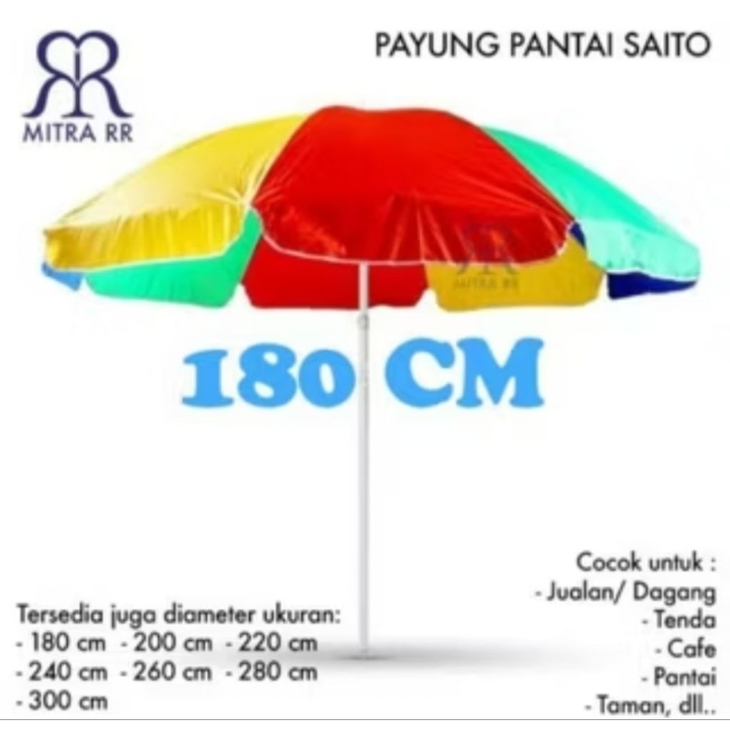 & SAITO payung+sarung Jumbo tenda pantai jualan besar pelangi
