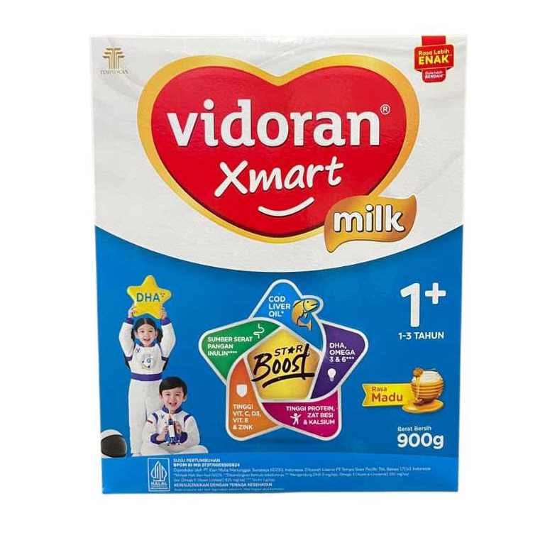Susu Vidoran xmart 1+ dan 3+ Madu Vanila 900 gram susu formula bayi susu pertumbuhan