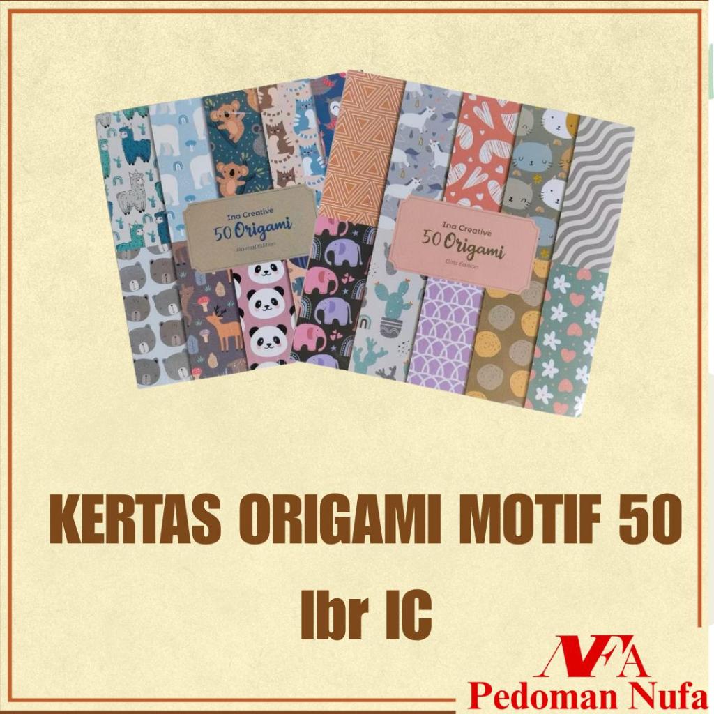 KERTAS ORIGAMI MOTIF 50 LBR IC - Ina Creative