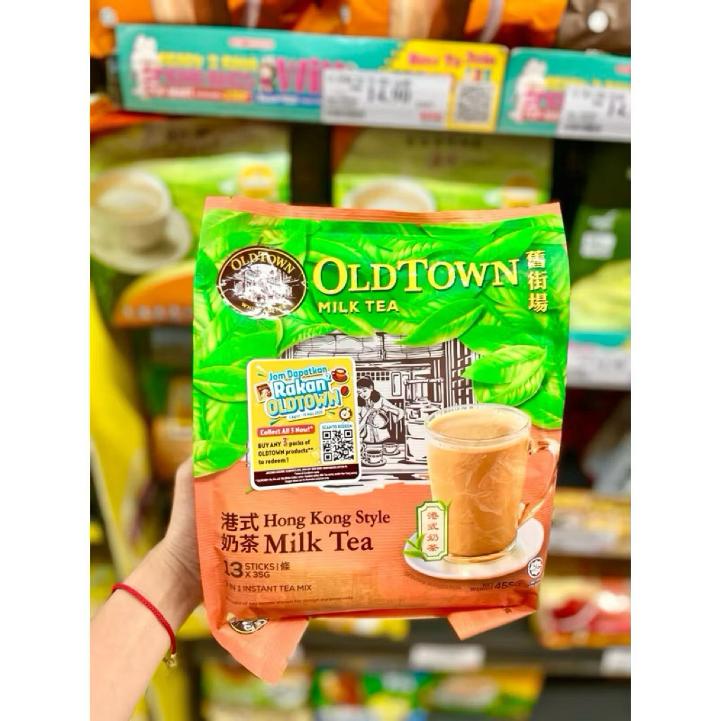 oldtown hongkong milk tea / white milk tea / teh tarik isi 13 sachets 455gr