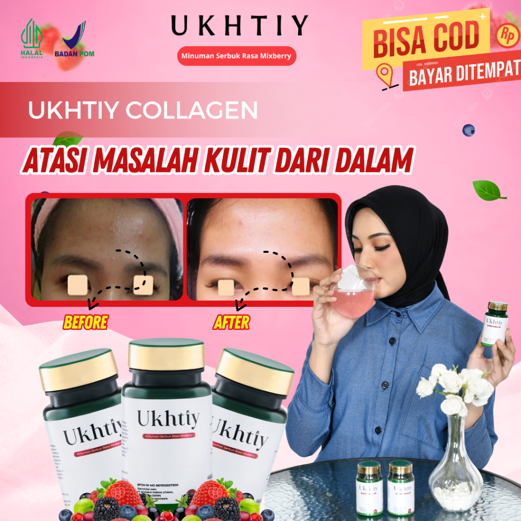 Ukhtiy Kolagen - Minuman Kolagen Untuk Kesehatan Kulit, Rambut Rontok dan Atasi penuaan Dini