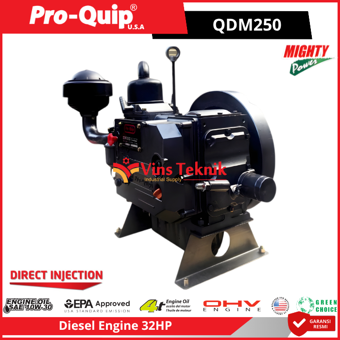PROQUIP QDM250 Mesin Diesel 4Tak 32Hp Diesel Engine QDM 250