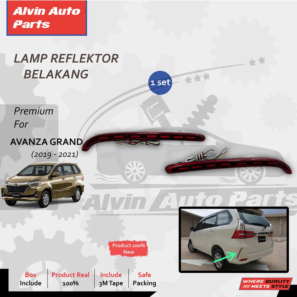 LAMPU REFLEKTOR AVANZA GRAND 2019 - 2021 / LAMPU BUMPER BELAKANG AVANZA 2019 - 2021