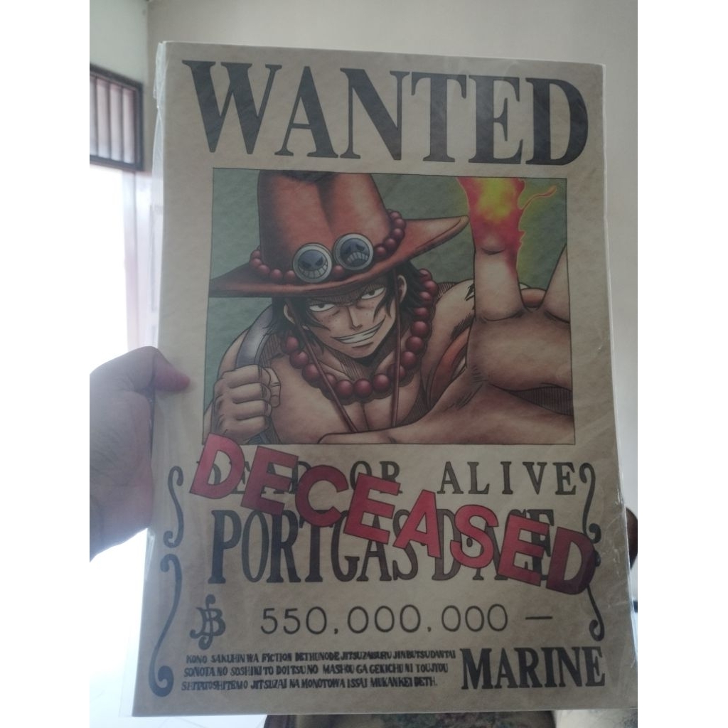 Poster Wanted One Piece Ace Original Mugiwara Store Japan