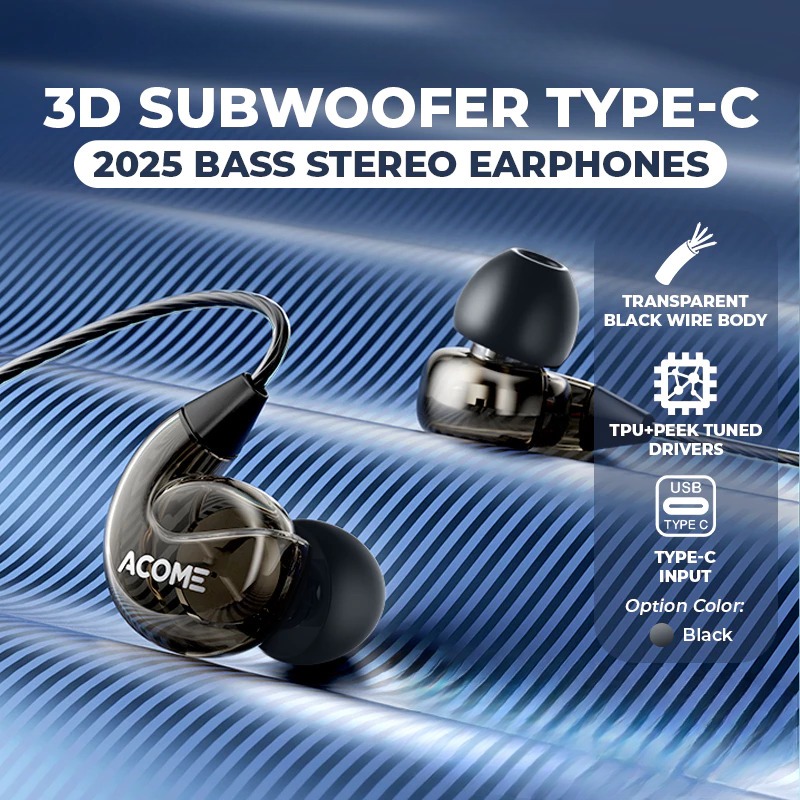 Headphone Earphone Headset powefull Type-C