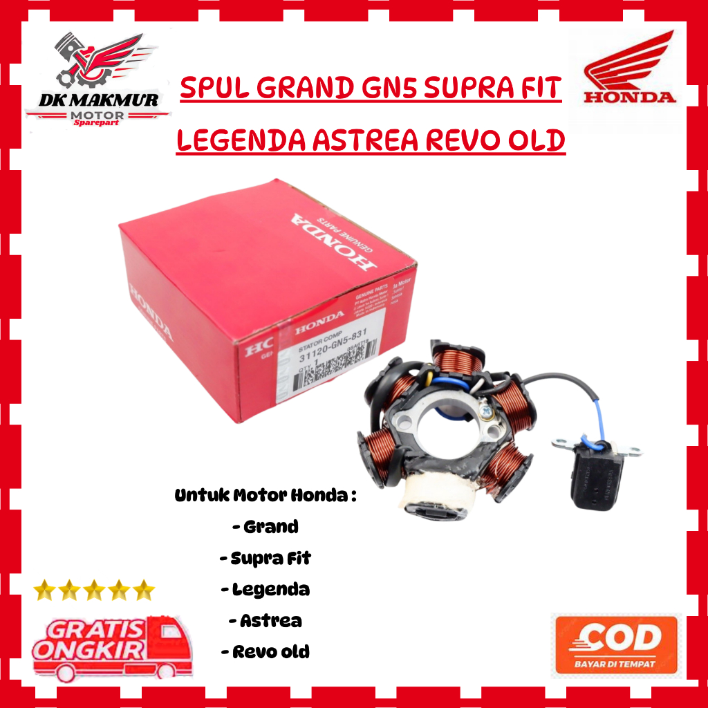 Spul Grand GN5 Supra Fit Legenda Astrea Revo Old / Spul Motor Honda Grand Supra Fit Legenda Revo Lam