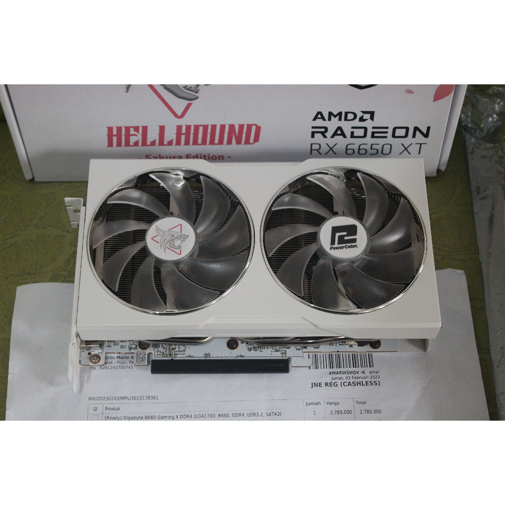 Powercolor RX 6650 XT 8GB GDDR6 Hellhound Sakura Edition | Second Like New | Fullset Segel