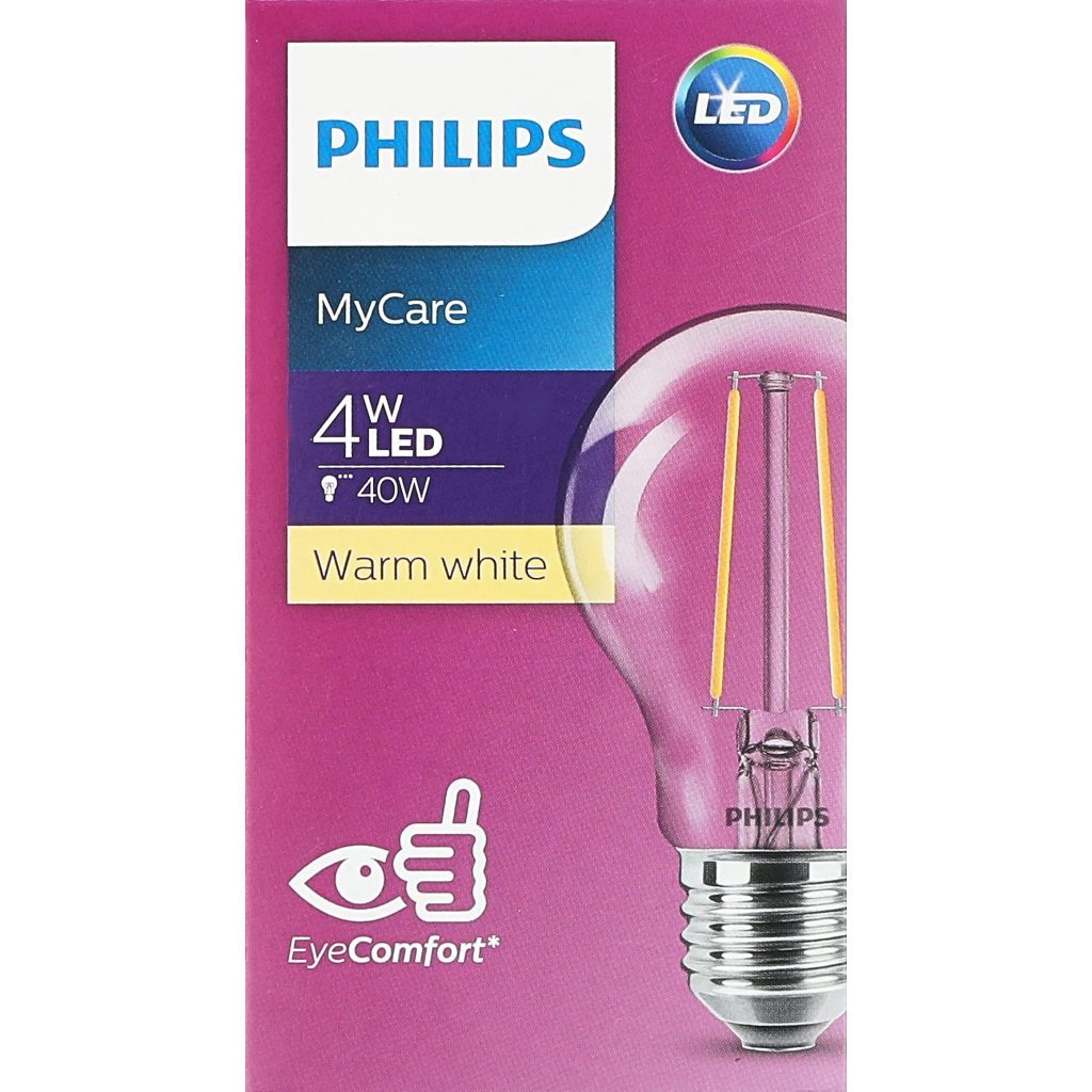 Lampu Filament LED Philips 4W 830 E27  - Hemat Energi, Estetika Vintage, Cahaya Hangat lampu Philips