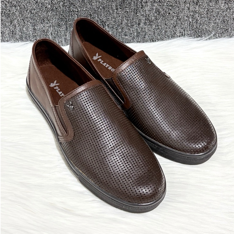PSPGN.CO | original branded Playboy sekoal sepatu kulit pria slip on