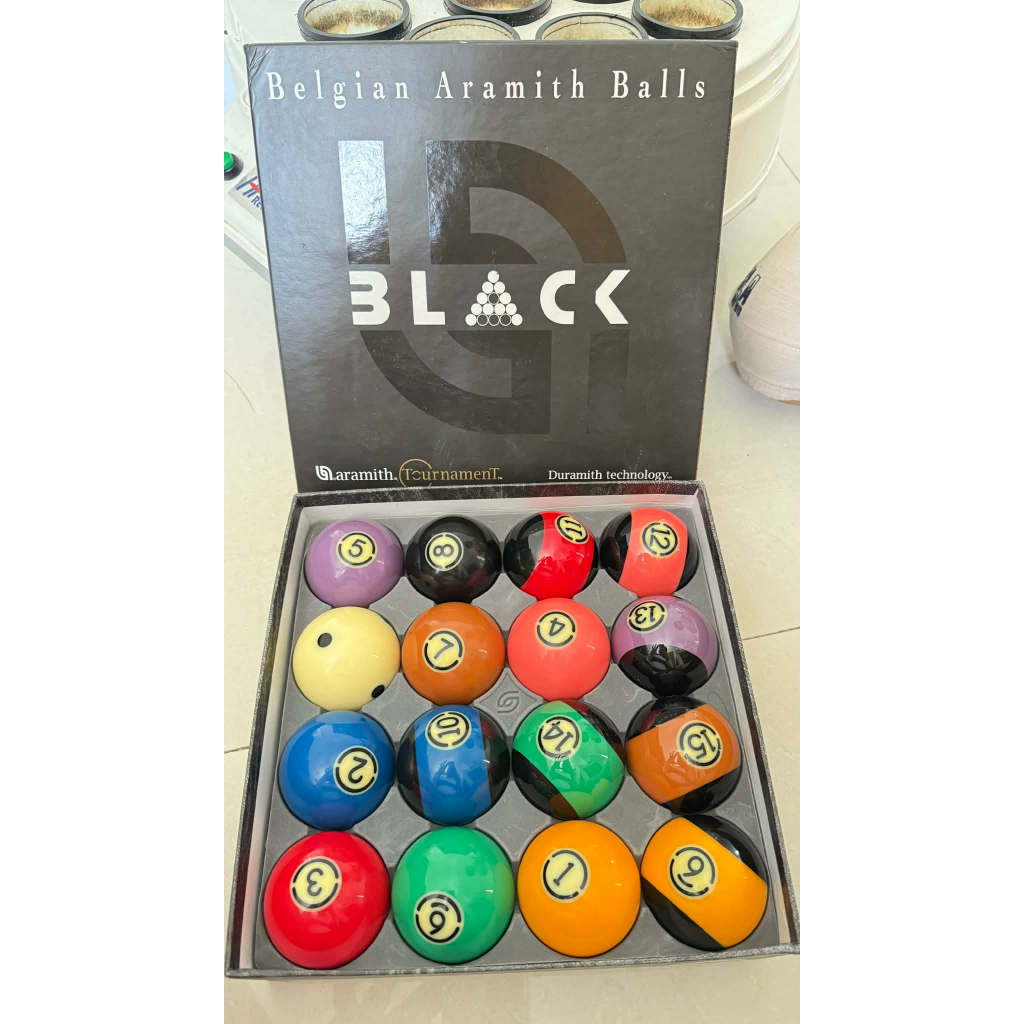 Aramith tournament black tv ball set - bola billiard - bola aramith.