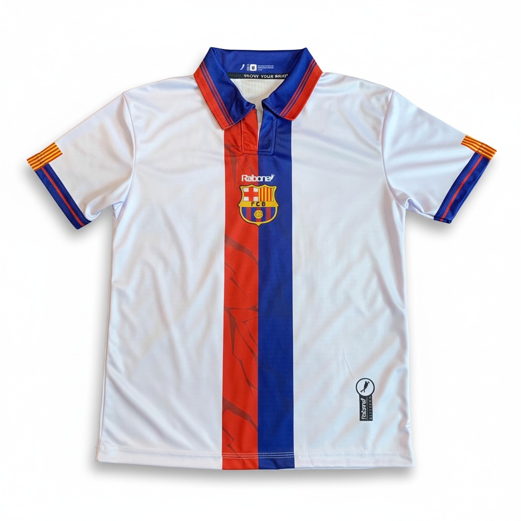 Jersey Retro Barca Jersey Vintage Berkerah Visca Barca