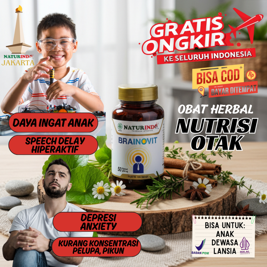 Brainovit Naturindo Multivitamin Obat Vitamin Otak Anak Umur 4 5 6 710 Tahun Daya Ingat Speech Delay