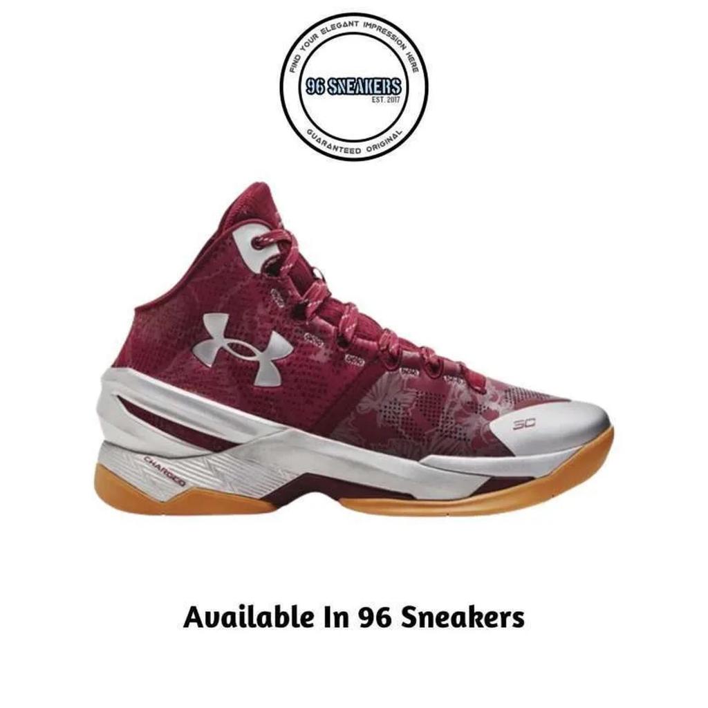 Sepatu Basket Pria UnderArmour Curry 2 Retro Burgundy (3026052-601) ORIGINAL