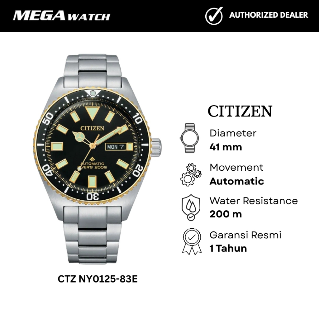 Jam Tangan CITIZEN Pria Original Promaster Marine CTZ NY0125-83E Diver Automatic