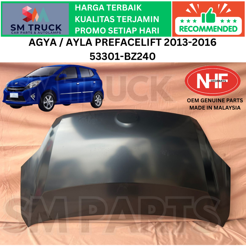 KAP MESIN MOTOR AGYA AYLA GEN1 PRE FACELIFT 2012 2013 2014 2015 2016 BARU OEM IMPORT