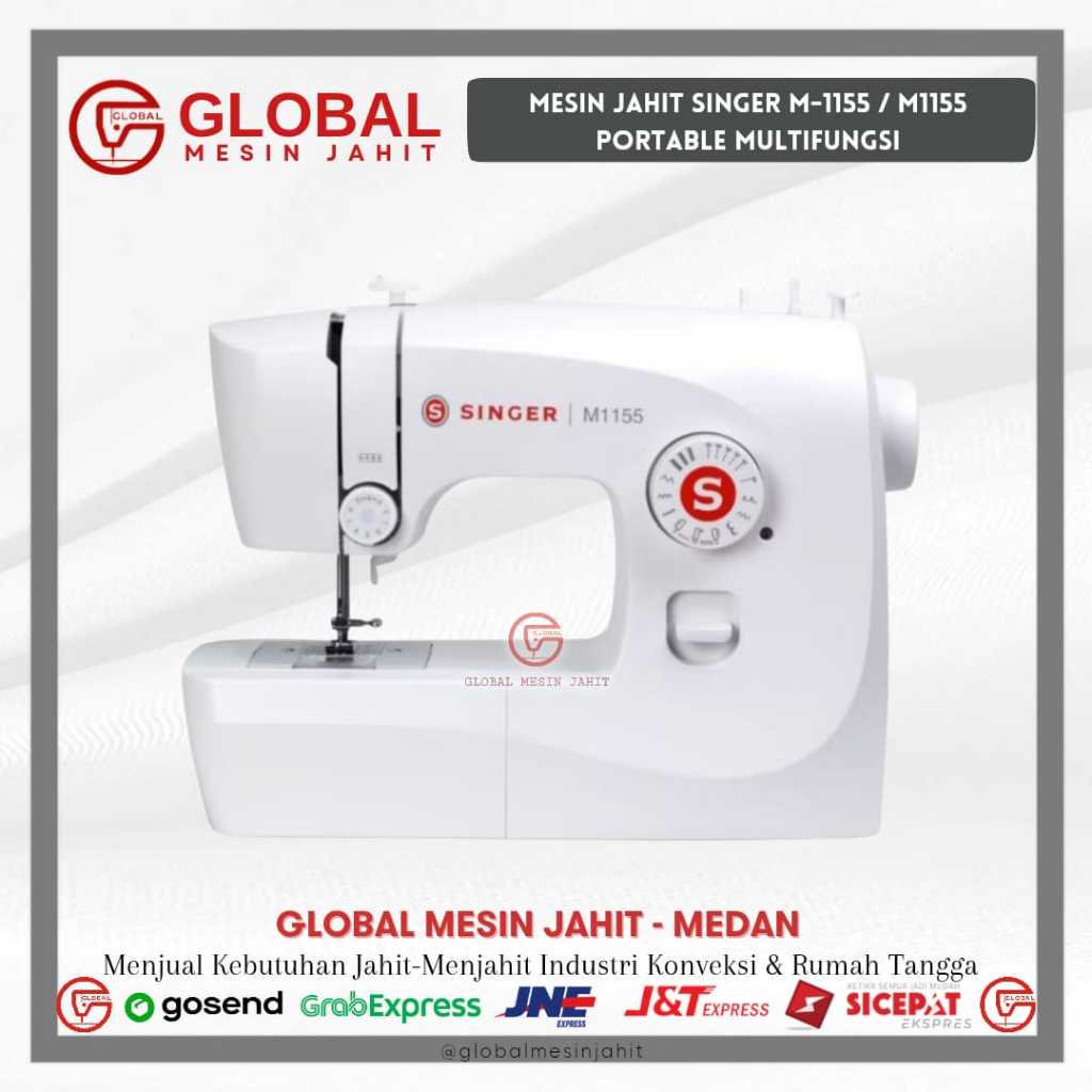Mesin Jahit SINGER M-1155 / M1155 Portable Multifungsi