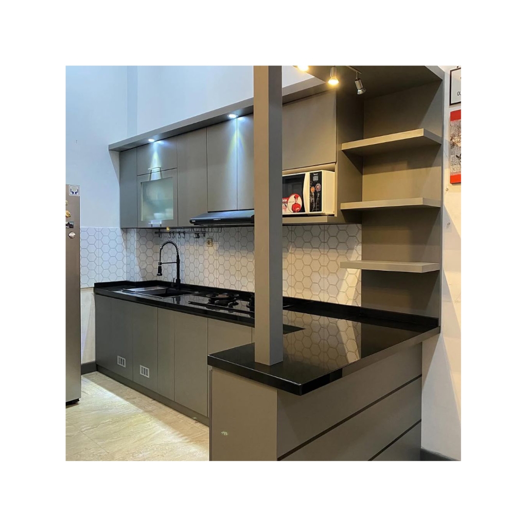 Kitchen Set HPL Minimalis Modern + Mini Bar | Harga 1.850.000/m | Surabaya Gresik Sidoarjo Jombang M