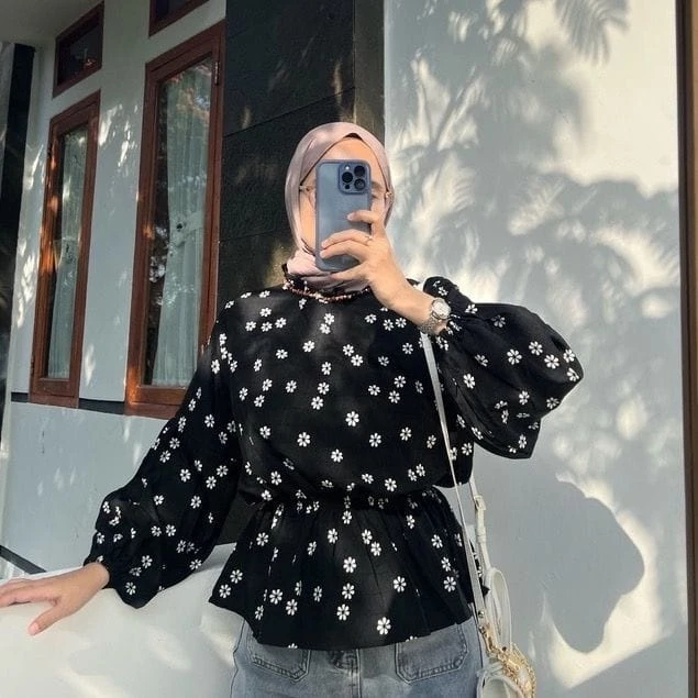 ANB - ZER JYUNTA BLOUSE / BLOUSE MOTIF KEMBANG / BLOUSE ATASAN WANITA TRENDY / BYTHA FLORAL